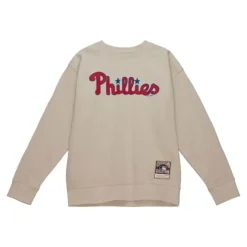 Men Mitchell & Ness Hoodies & Sweatshirts-Phillies Logo Crew Philadelphia Phillies