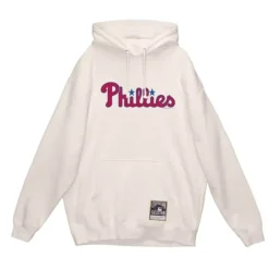 Men Mitchell & Ness Hoodies & Sweatshirts-Phillies Logo Pullover Philadelphia Phillies