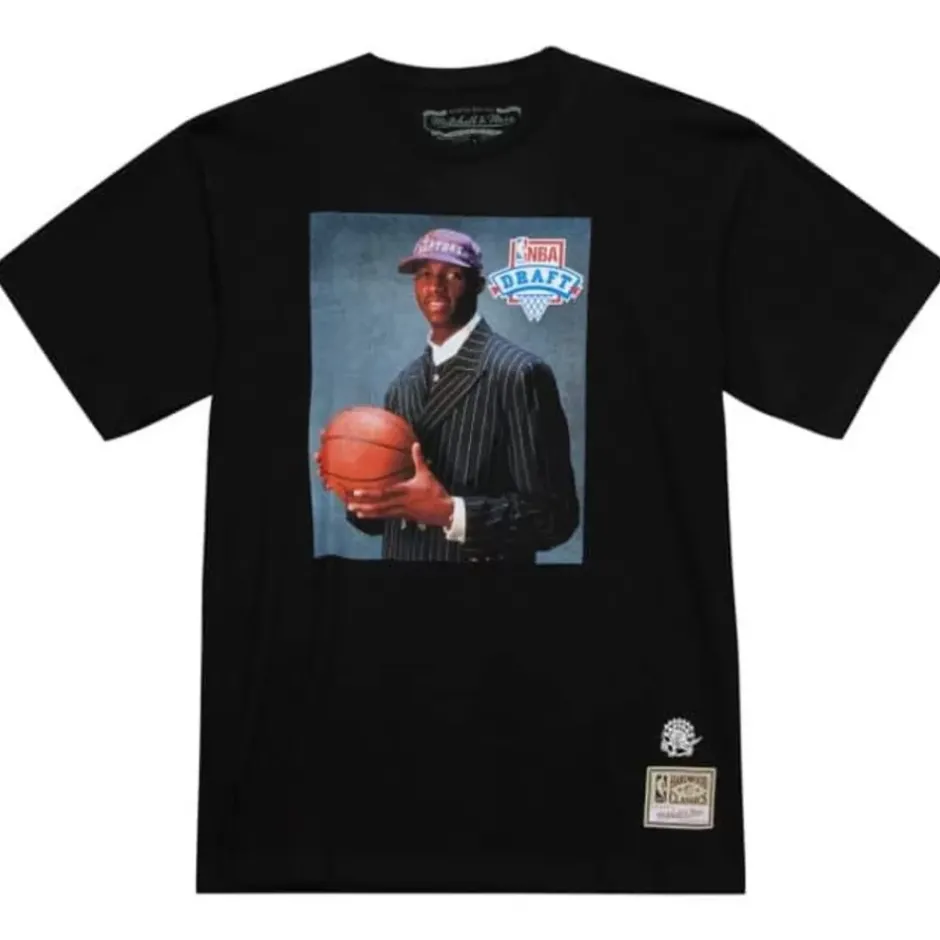 Men Mitchell & Ness T-Shirts & Tops-Photo Real Draft Day Tee Toronto Raptors Tracy Mcgrady