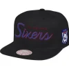 Mitchell & Ness Snapback-Pink Under Script Snapback Hwc Philadelphia 76Ers