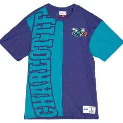 Men Mitchell & Ness T-Shirts & Tops-Play By Play 2.0 S/S Tee Charlotte Hornets