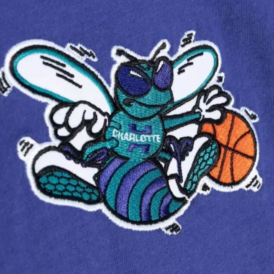 Men Mitchell & Ness T-Shirts & Tops-Play By Play 2.0 S/S Tee Charlotte Hornets