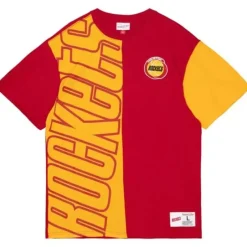 Men Mitchell & Ness T-Shirts & Tops-Play By Play 2.0 S/S Tee Houston Rockets