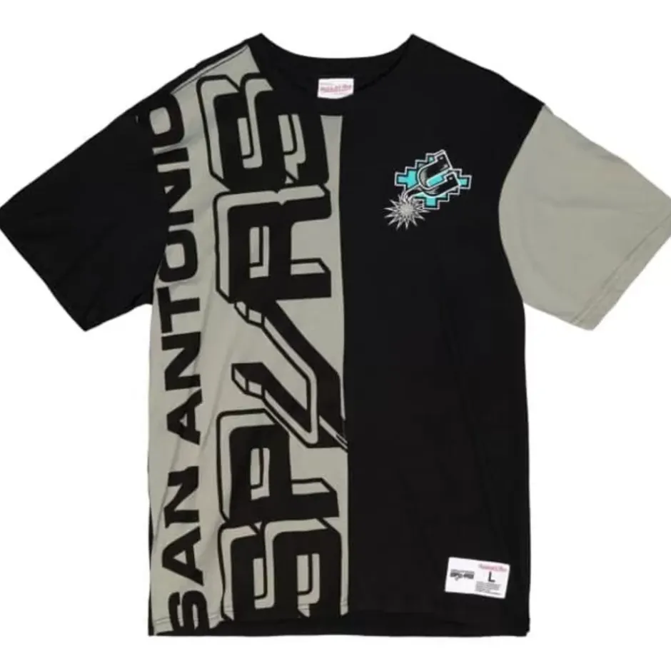 Men Mitchell & Ness T-Shirts & Tops-Play By Play 2.0 S/S Tee San Antonio Spurs
