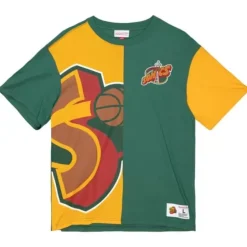 Men Mitchell & Ness T-Shirts & Tops-Play By Play 2.0 S/S Tee Seattle Supersonics