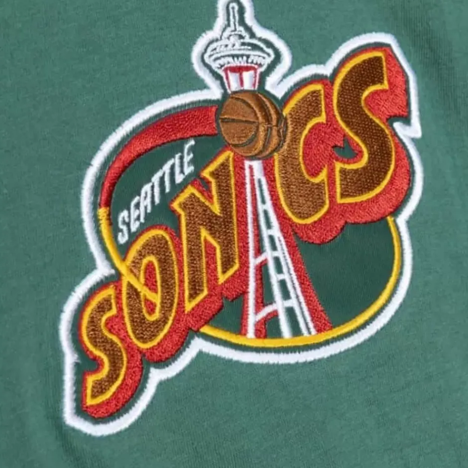 Men Mitchell & Ness T-Shirts & Tops-Play By Play 2.0 S/S Tee Seattle Supersonics