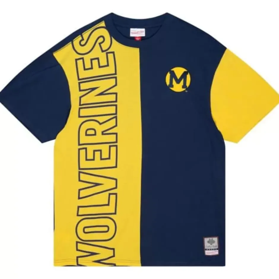 Men Mitchell & Ness T-Shirts & Tops-Play By Play 2.0 S/S Tee University Of Michigan