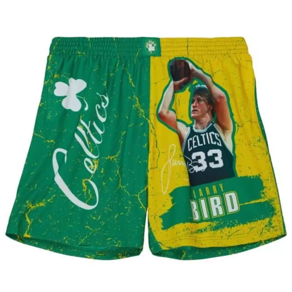 Men Mitchell & Ness Shorts-Player Burst Mesh Shorts Boston Celtics Larry Bird