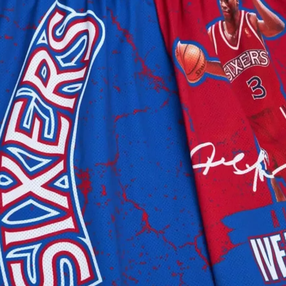Men Mitchell & Ness Shorts-Player Burst Mesh Shorts Philadelphia 76Ers Allen Iverson