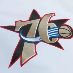Men Mitchell & Ness Jackets & Outerwear-Player Burst Warm Up Jacket Philadelphia 76Ers Allen Iverson