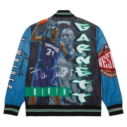 Men Mitchell & Ness Jackets & Outerwear-Player Burst Warm Up Jacket Minnesota Timberwolves Kevin Garnett