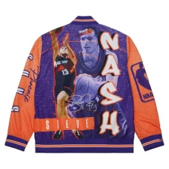 Men Mitchell & Ness Jackets & Outerwear-Player Burst Warm Up Jacket Phoenix Suns Steve Nash