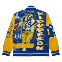 Men Mitchell & Ness Jackets & Outerwear-Player Burst Warm Up Jacket Los Angeles Rams Eric Dickerson