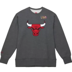 Men Mitchell & Ness Hoodies & Sweatshirts-Playoff Win 2.0 Crew Chicago Bulls