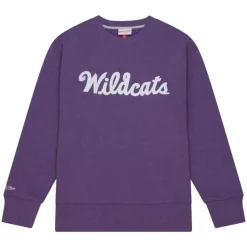 Men Mitchell & Ness Hoodies & Sweatshirts-Playoff Win 2.0 Crew Current Logo Kansas State University