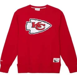 Men Mitchell & Ness Hoodies & Sweatshirts-Playoff Win 2.0 Crew Kansas City Chiefs
