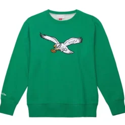 Men Mitchell & Ness Hoodies & Sweatshirts-Playoff Win 2.0 Crew Philadelphia Eagles