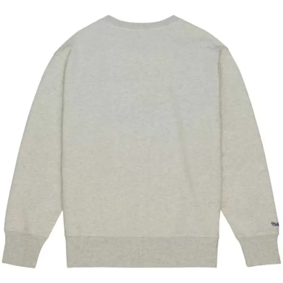 Men Mitchell & Ness Hoodies & Sweatshirts-Playoff Win 2.0 Crew Vintage Philadelphia 76Ers