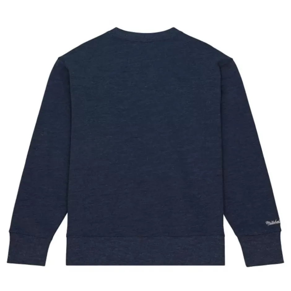 Men Mitchell & Ness Hoodies & Sweatshirts-Playoff Win 2.0 Crew Vintage Philadelphia 76Ers