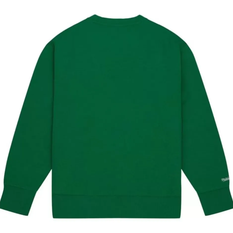 Men Mitchell & Ness Hoodies & Sweatshirts-Playoff Win 2.0 Crew Vintage Dallas Mavericks