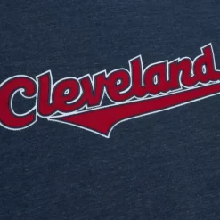 Men Mitchell & Ness Hoodies & Sweatshirts-Playoff Win 2.0 Crew Vintage Cleveland Guardians