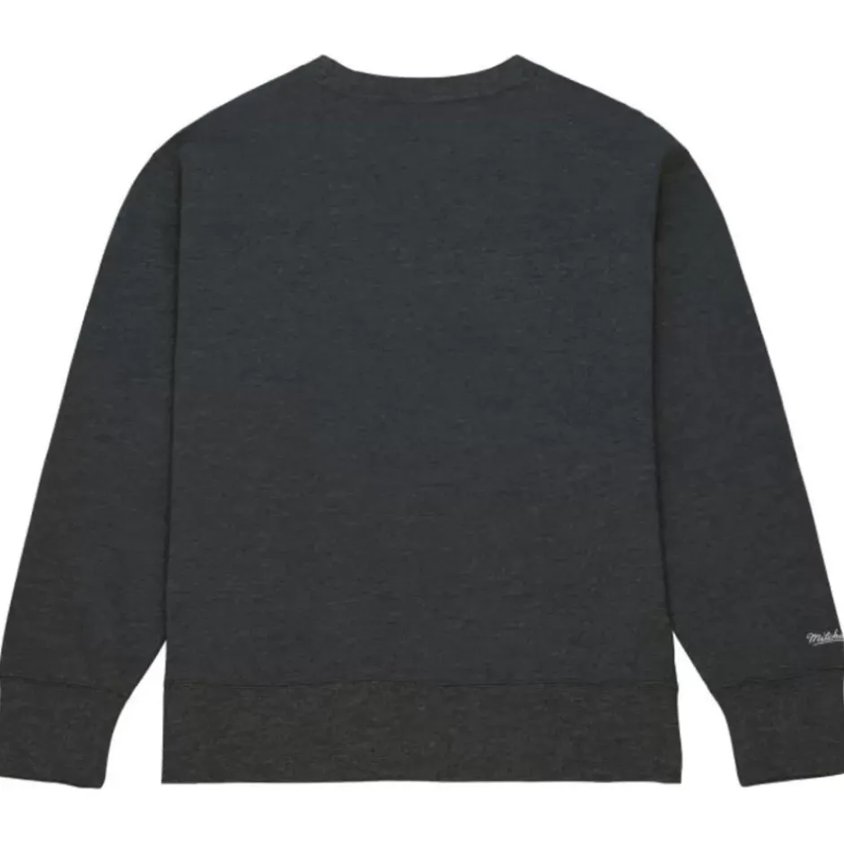 Men Mitchell & Ness Hoodies & Sweatshirts-Playoff Win 2.0 Crew Vintage Philadelphia 76Ers