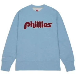 Men Mitchell & Ness Hoodies & Sweatshirts-Playoff Win 2.0 Crew Vintage Philadelphia Phillies