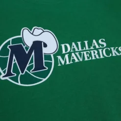 Men Mitchell & Ness Hoodies & Sweatshirts-Playoff Win 2.0 Crew Vintage Dallas Mavericks
