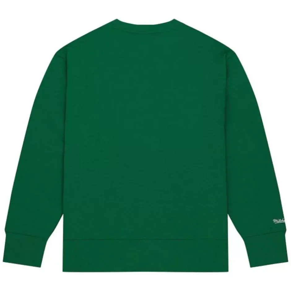 Men Mitchell & Ness Hoodies & Sweatshirts-Playoff Win 2.0 Crew Vintage Philadelphia Eagles