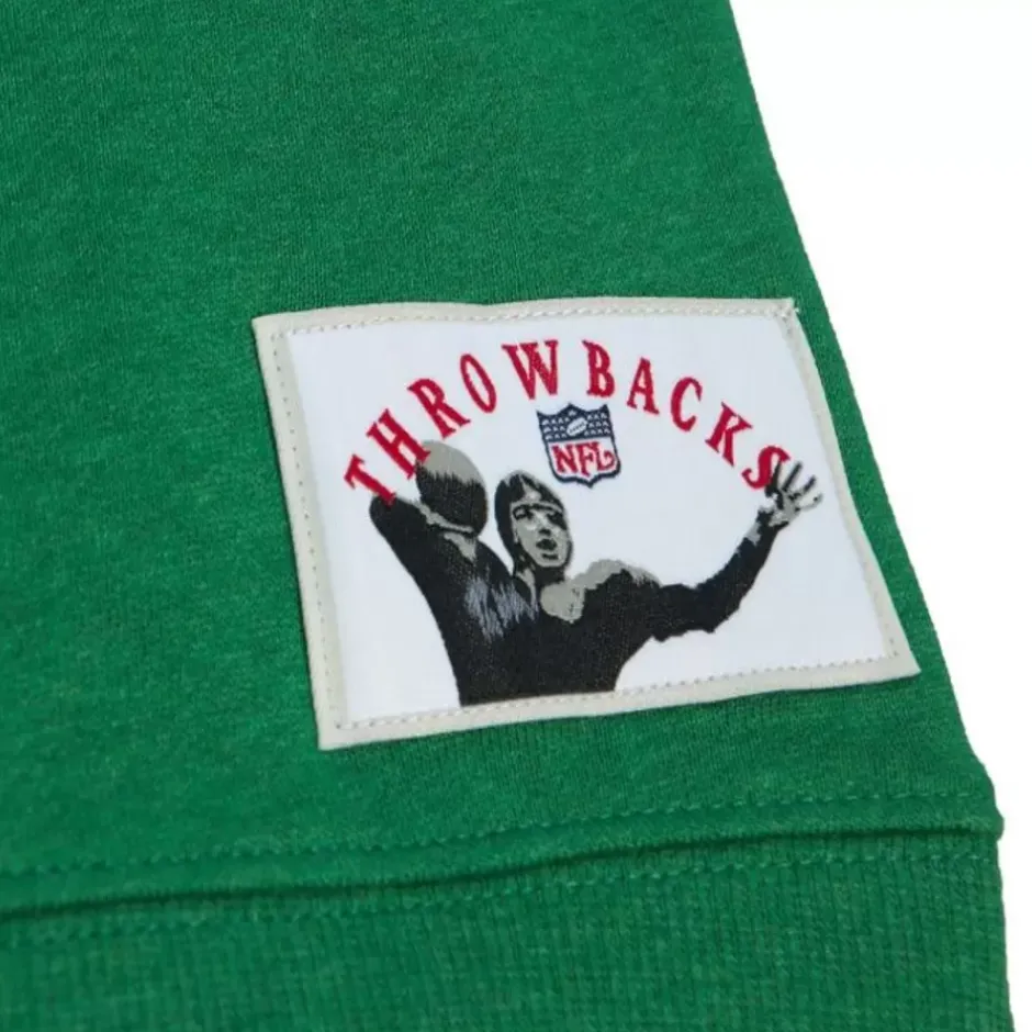 Men Mitchell & Ness Hoodies & Sweatshirts-Playoff Win 2.0 Crew Vintage Philadelphia Eagles