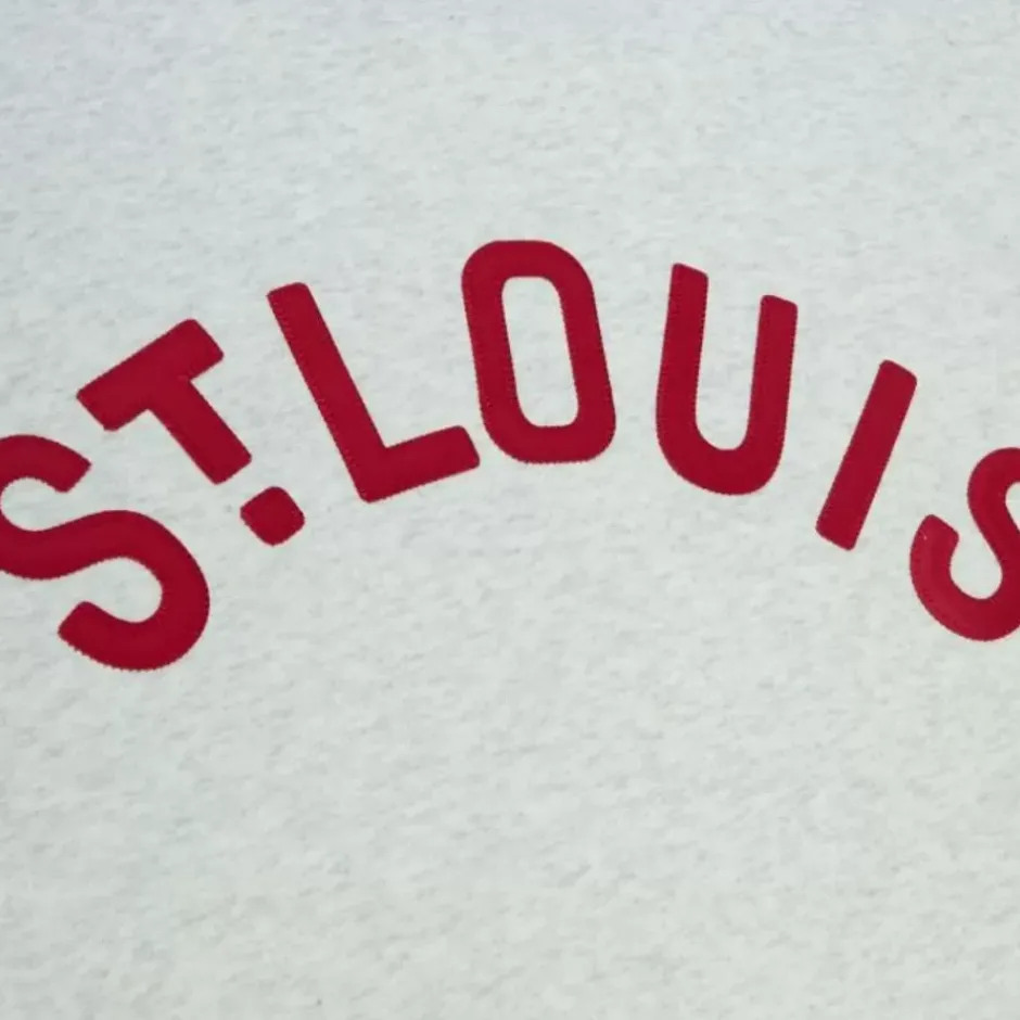 Men Mitchell & Ness Hoodies & Sweatshirts-Playoff Win 2.0 Crew Vintage St. Louis Cardinals