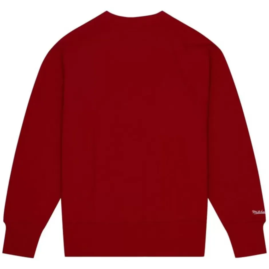 Men Mitchell & Ness Hoodies & Sweatshirts-Playoff Win 2.0 Crew Vintage Kansas City Chiefs