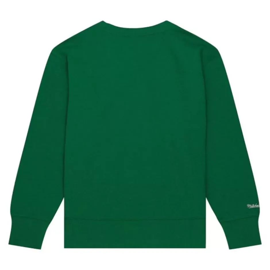 Men Mitchell & Ness Hoodies & Sweatshirts-Playoff Win 2.0 Crew Vintage Philadelphia Eagles