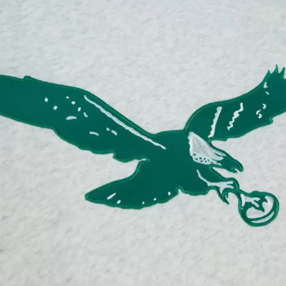 Men Mitchell & Ness Hoodies & Sweatshirts-Playoff Win 2.0 Crew Vintage Philadelphia Eagles