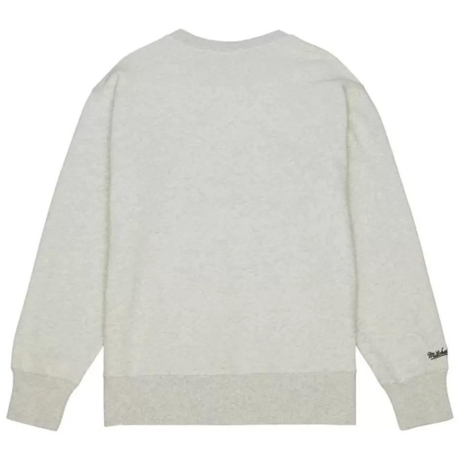 Men Mitchell & Ness Hoodies & Sweatshirts-Playoff Win 2.0 Crew Vintage Philadelphia 76Ers