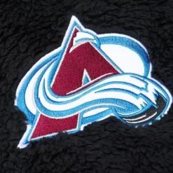 Men Mitchell & Ness Hoodies & Sweatshirts-Polar Fleece 1/4 Zip Pullover Hoodie Current Logo Colorado Avalanche