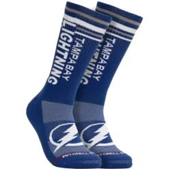 Woman Mitchell & Ness Accessories-Power Play Crew Socks Tampa Bay Lightning