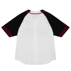 Men Mitchell & Ness T-Shirts & Tops-Practice Day Button Front Jersey Chicago Blackhawks