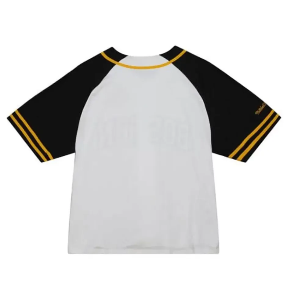 Men Mitchell & Ness T-Shirts & Tops-Practice Day Button Front Jersey Boston Bruins
