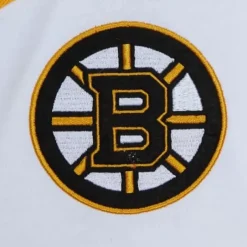 Men Mitchell & Ness T-Shirts & Tops-Practice Day Button Front Jersey Boston Bruins