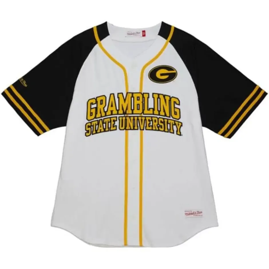 Men Mitchell & Ness T-Shirts & Tops-Practice Day Button Front Jersey Grambling State University