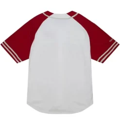 Men Mitchell & Ness T-Shirts & Tops-Practice Day Button Front Jersey Detroit Red Wings