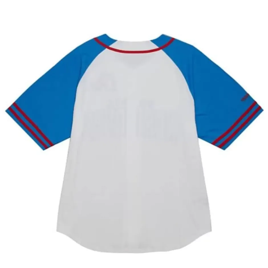 Men Mitchell & Ness T-Shirts & Tops-Practice Day Button Front Jersey Quebec Nordiques