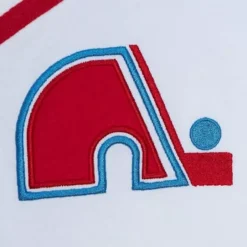 Men Mitchell & Ness T-Shirts & Tops-Practice Day Button Front Jersey Quebec Nordiques