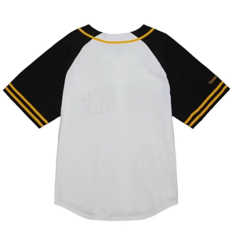 Men Mitchell & Ness T-Shirts & Tops-Practice Day Button Front Jersey Pittsburgh Penguins