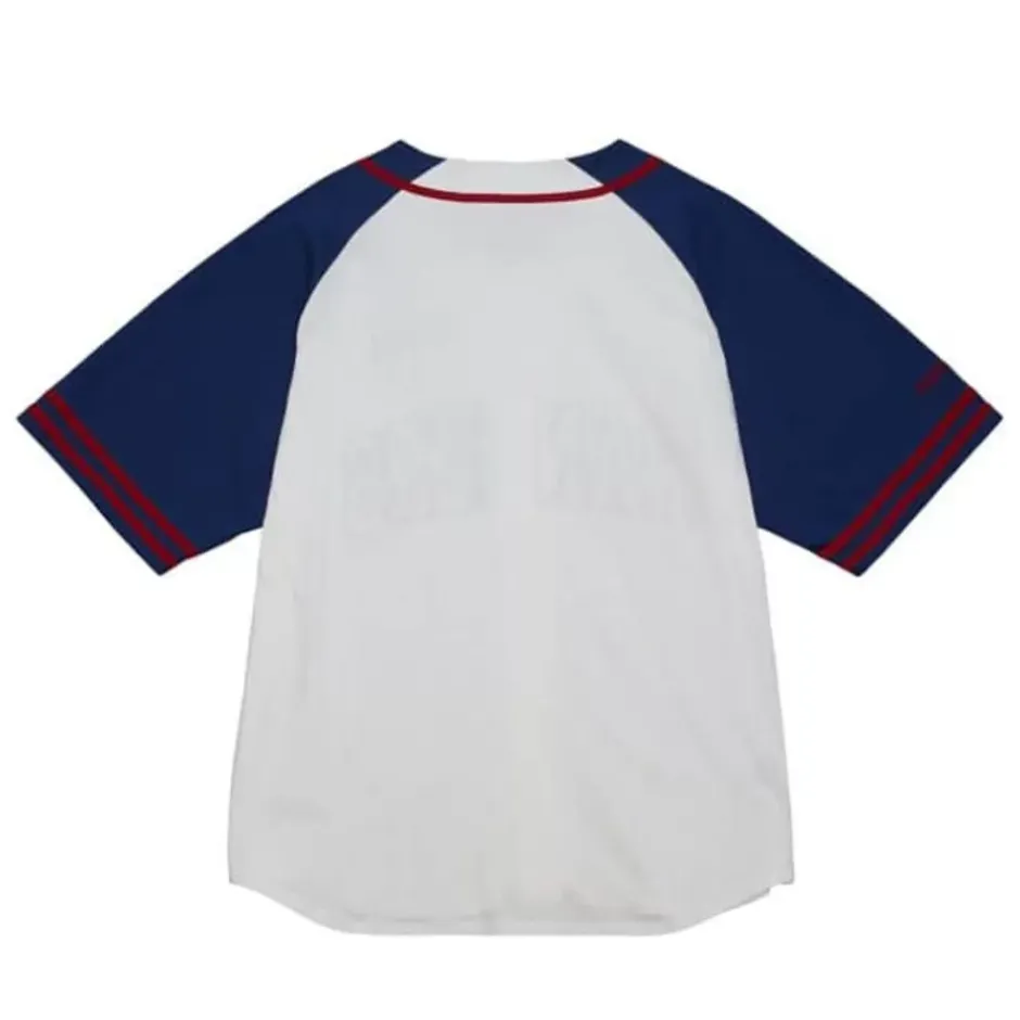 Men Mitchell & Ness T-Shirts & Tops-Practice Day Button Front Jersey New York Rangers