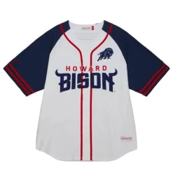 Men Mitchell & Ness T-Shirts & Tops-Practice Day Button Front Jersey Howard University