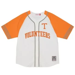 Men Mitchell & Ness T-Shirts & Tops-Practice Day Button Front Jersey University Of Tennessee