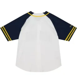 Men Mitchell & Ness T-Shirts & Tops-Practice Day Button Front Jersey University Of Michigan