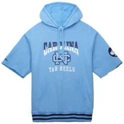 Men Mitchell & Ness Hoodies & Sweatshirts-Pre-Game Ss Fleece Hoodie University Of North Carolina